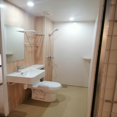 lavabo en SMC sur mesure en forme de P, lavabo de salle de bain en SMC moulé monobloc
